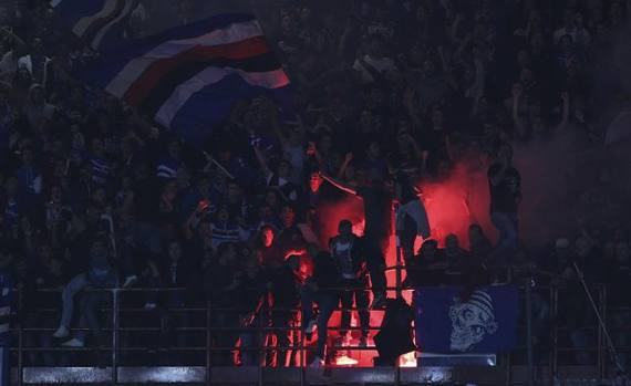 Marassi fa festa dopo il gol di Eder. Getty